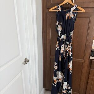 SHEIN Navy Floral Maxi Dress